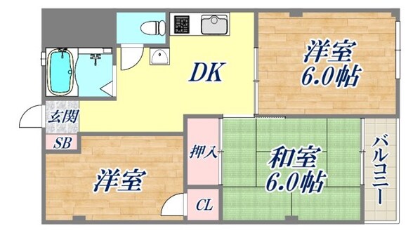 夙川第3コーポラスの物件間取画像